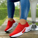 Tenis Doble Cierre Rojo Sin Marca